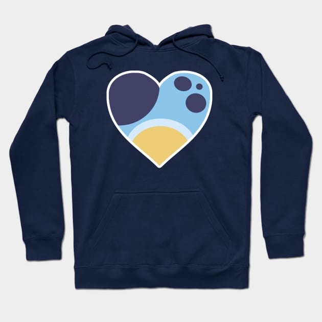 Big Sister Heeler | Heeler Family Fur Pattern Love Hearts Hoodie by DylanFredette